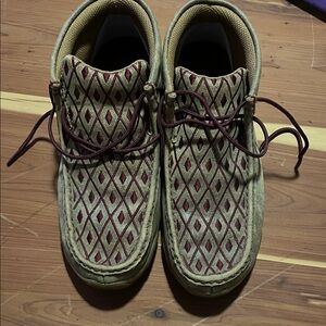 Twisted X Women's Moccasins - Tan and Burgundy